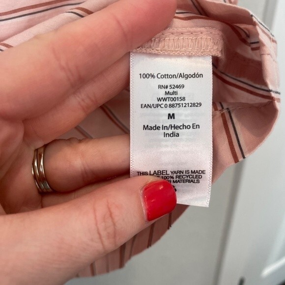 NWT Free Assembly Pink Balloon Sleeve 100% Cotton Wrap Blouse - Size M - Picture 9 of 9